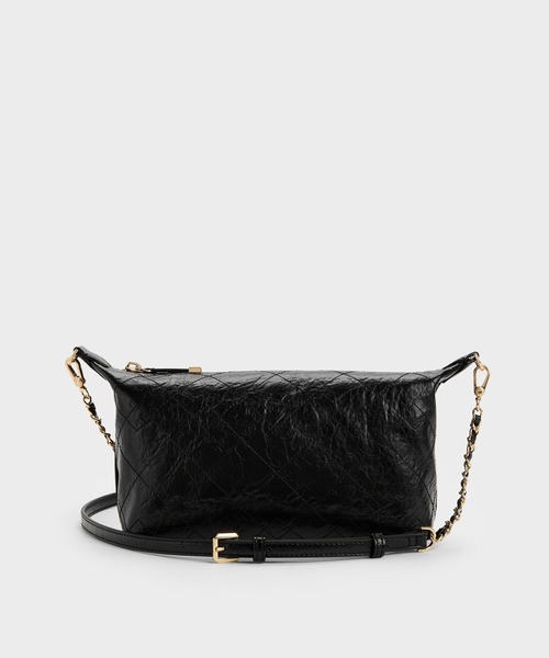 CHARLES & KEITH(チャールズ & キース)の「Duo ドゥオ キルティング ショルダーバッグ(ショルダーバッグ・レディース・ブラック/ピンク系その他3/ライトイエロー・S)」の6枚目の写真