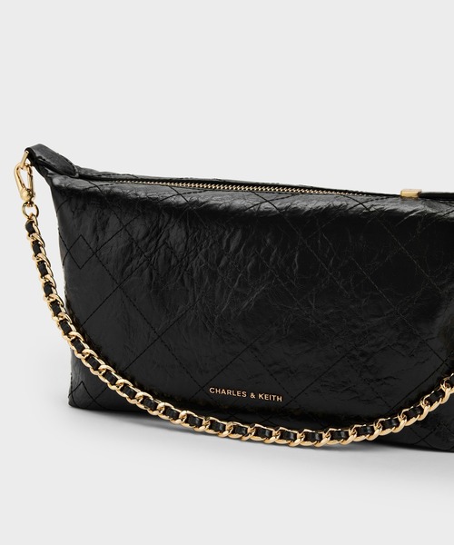 CHARLES & KEITH(チャールズ & キース)の「Duo ドゥオ キルティング ショルダーバッグ(ショルダーバッグ・レディース・ブラック/ピンク系その他3/ライトイエロー・S)」の7枚目の写真