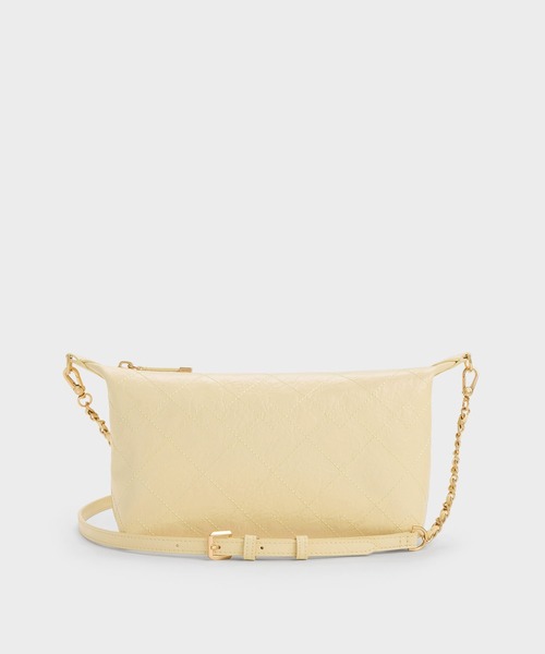 CHARLES & KEITH(チャールズ & キース)の「Duo ドゥオ キルティング ショルダーバッグ(ショルダーバッグ・レディース・ブラック/ピンク系その他3/ライトイエロー・S)」の13枚目の写真