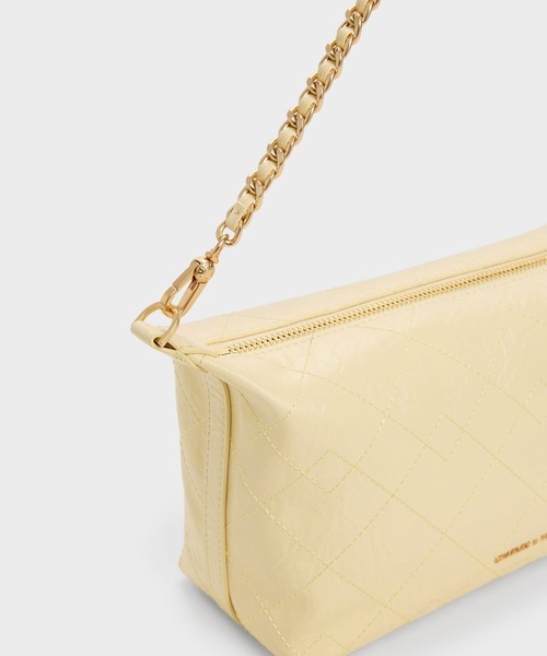 CHARLES & KEITH(チャールズ & キース)の「Duo ドゥオ キルティング ショルダーバッグ(ショルダーバッグ・レディース・ブラック/ピンク系その他3/ライトイエロー・S)」の14枚目の写真