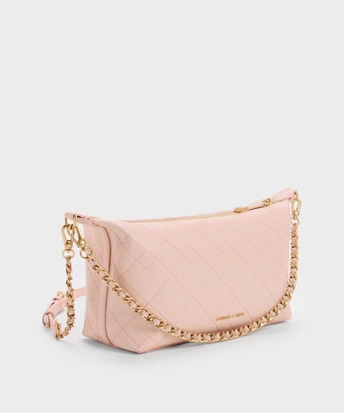 CHARLES & KEITH(チャールズ & キース)の「Duo ドゥオ キルティング ショルダーバッグ(ショルダーバッグ・レディース・ブラック/ピンク系その他3/ライトイエロー・S)」の8枚目の写真