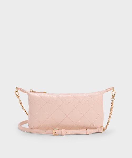 CHARLES & KEITH(チャールズ & キース)の「Duo ドゥオ キルティング ショルダーバッグ(ショルダーバッグ・レディース・ブラック/ピンク系その他3/ライトイエロー・S)」の9枚目の写真
