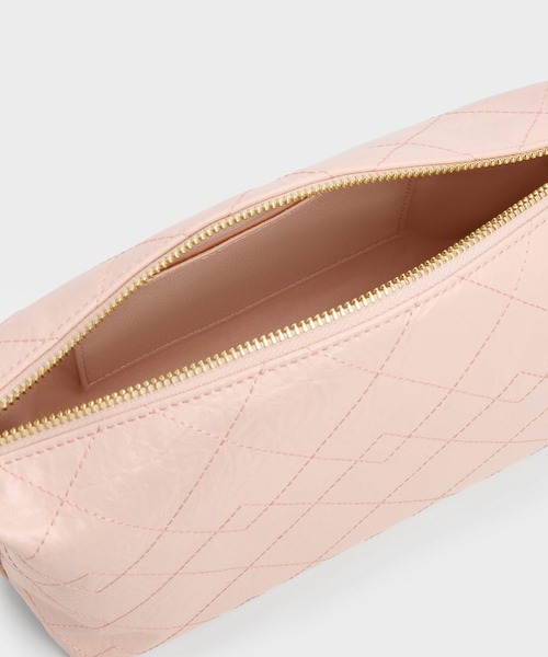 CHARLES & KEITH(チャールズ & キース)の「Duo ドゥオ キルティング ショルダーバッグ(ショルダーバッグ・レディース・ブラック/ピンク系その他3/ライトイエロー・S)」の11枚目の写真