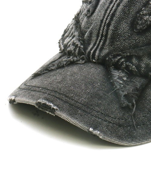 ANAP（アナップ）の「ワッペン ダメージデニム キャップ（キャップ・レディース・ベージュ/グレー・F）」の4枚目の写真