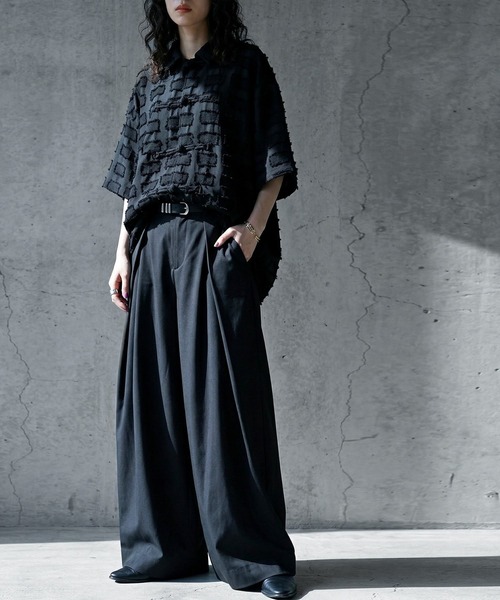antiqua（アンティカ）の「ワイド ロング タックパンツ（その他パンツ・レディース・ブラック/ホワイト系その他/ホワイト・LARGE/MEDIUM）」の15枚目の写真