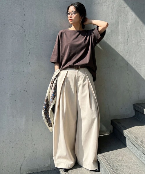 antiqua（アンティカ）の「ワイド ロング タックパンツ（その他パンツ・レディース・ブラック/ホワイト系その他/ホワイト・LARGE/MEDIUM）」の9枚目の写真