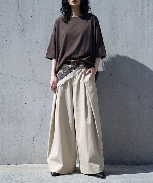 antiqua（アンティカ）の「ワイド ロング タックパンツ（その他パンツ・レディース・ブラック/ホワイト系その他/ホワイト・LARGE/MEDIUM）」の10枚目の写真