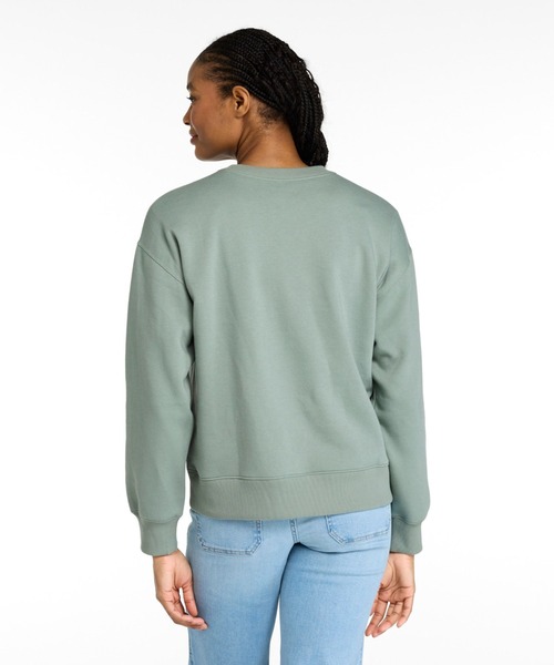 L.L.Bean（エルエルビーン）の「エッセンシャル・スウェットシャツ、クルーネック　ロゴ 米国フィット・プチ（スウェット・レディース・ライトアッシュグレー/グリーン/ホワイト/ネイビー・MEDIUM/SMALL/LARGE）」の7枚目の写真