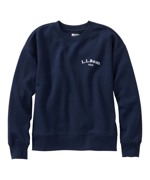 L.L.Bean（エルエルビーン）の「エッセンシャル・スウェットシャツ、クルーネック　ロゴ 米国フィット・プチ（スウェット・レディース・ライトアッシュグレー/グリーン/ホワイト/ネイビー・MEDIUM/SMALL/LARGE）」の22枚目の写真