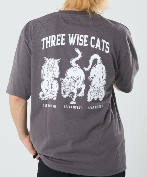 CORISCO（コリスコ）の「スリーワイズアニマル柄TEE(M1)（Tシャツ/カットソー・メンズ・ブラック系1/グレー系1/キナリ/オートミール/グレー系2/ホワイト系2/ホワイト系1/ブラック系2・X-LARGE/LARGE/MEDIUM）」の6枚目の写真