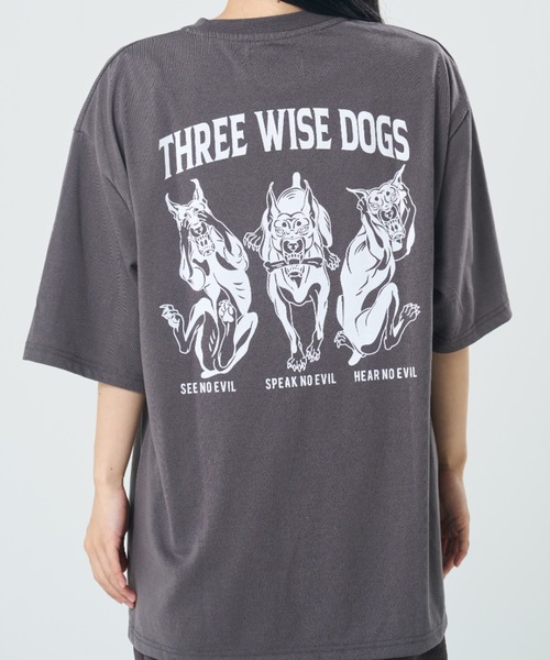 CORISCO（コリスコ）の「スリーワイズアニマル柄TEE(M1)（Tシャツ/カットソー・メンズ・ブラック系1/グレー系1/キナリ/オートミール/グレー系2/ホワイト系2/ホワイト系1/ブラック系2・X-LARGE/LARGE/MEDIUM）」の7枚目の写真