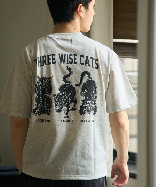 CORISCO（コリスコ）の「スリーワイズアニマル柄TEE(M1)（Tシャツ/カットソー・メンズ・ブラック系1/グレー系1/キナリ/オートミール/グレー系2/ホワイト系2/ホワイト系1/ブラック系2・X-LARGE/LARGE/MEDIUM）」の8枚目の写真
