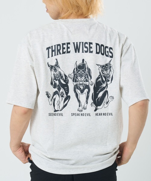 CORISCO（コリスコ）の「スリーワイズアニマル柄TEE(M1)（Tシャツ/カットソー・メンズ・ブラック系1/グレー系1/キナリ/オートミール/グレー系2/ホワイト系2/ホワイト系1/ブラック系2・X-LARGE/LARGE/MEDIUM）」の2枚目の写真