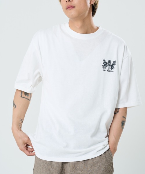 CORISCO（コリスコ）の「スリーワイズアニマル柄TEE(M1)（Tシャツ/カットソー・メンズ・ブラック系1/グレー系1/キナリ/オートミール/グレー系2/ホワイト系2/ホワイト系1/ブラック系2・X-LARGE/LARGE/MEDIUM）」の14枚目の写真