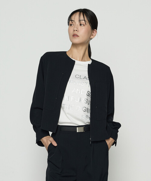 COMME CA(コムサ)の「〔 TALLサイズ 〕 トリアセビンテージツイル ブルゾン(ブルゾン・レディース・ブラック・15号)」の3枚目の写真