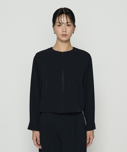 COMME CA(コムサ)の「〔 TALLサイズ 〕 トリアセビンテージツイル ブルゾン(ブルゾン・レディース・ブラック・15号)」の4枚目の写真