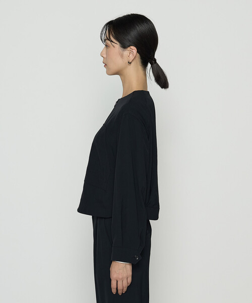 COMME CA(コムサ)の「〔 TALLサイズ 〕 トリアセビンテージツイル ブルゾン(ブルゾン・レディース・ブラック・15号)」の5枚目の写真