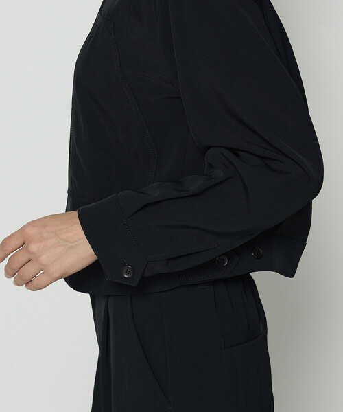 COMME CA(コムサ)の「〔 TALLサイズ 〕 トリアセビンテージツイル ブルゾン(ブルゾン・レディース・ブラック・15号)」の8枚目の写真