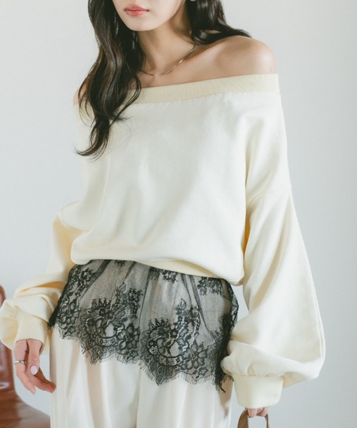 VANNIE U(ヴァニーユー)の「裾レース切替キャミ / カップ付(キャミソール・レディース・ホワイト/ブラック・FREE)」の12枚目の写真