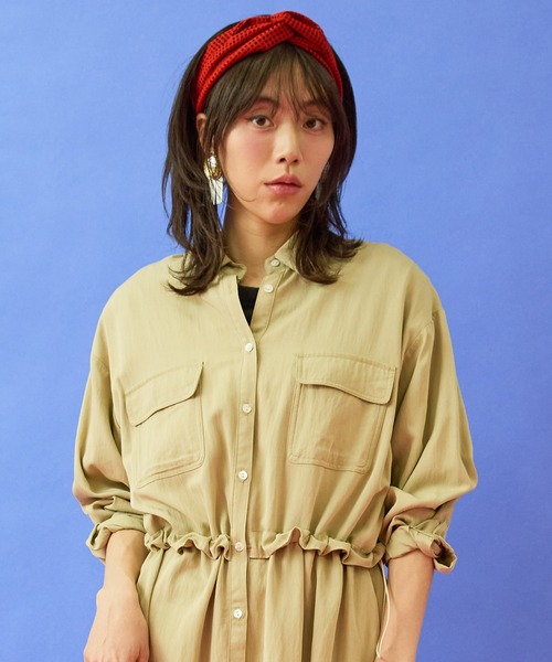 JETSET SOLO PLUS (ジェットセットソロプラス)の「【JETSET SOLO PLUS】ウエストドロストシャツワンピース(シャツワンピース・レディース・アイボリー/カーキ/ベージュ・FREE)」の13枚目の写真