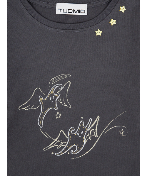 TUOMIO（トゥオミオ）の「STAR DOODLE CAPRI T-SHIRT [CHARCOAL]（Tシャツ/カットソー・レディース・その他・2/1）」の3枚目の写真