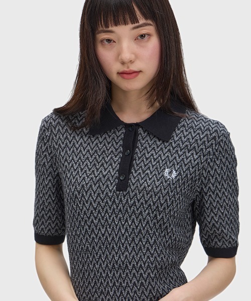 Textured Knitted Shirt／テクスチャーニットポロシャツ（ポロシャツ