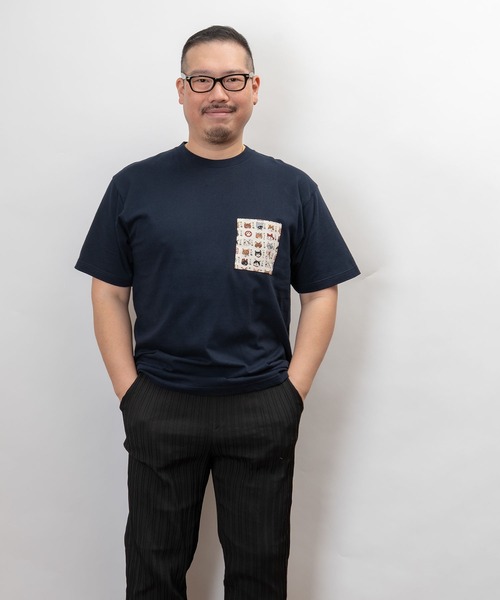 garsonwave(ギャルソンウェーブ)の「和柄 ポケット デザイン T シャツ(Tシャツ/カットソー・メンズ・G/I/K/L/M/N/D/F/H/J/E/B/O・L/XL/M)」の6枚目の写真