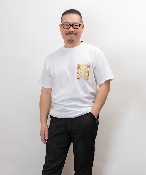 garsonwave(ギャルソンウェーブ)の「和柄 ポケット デザイン T シャツ(Tシャツ/カットソー・メンズ・G/I/K/L/M/N/D/F/H/J/E/B/O・L/XL/M)」の7枚目の写真