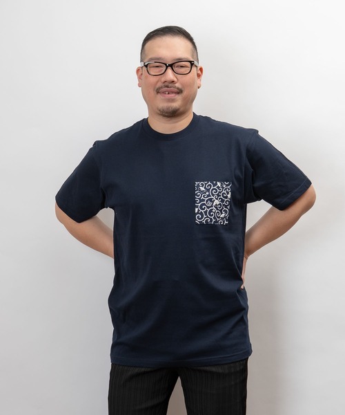 garsonwave(ギャルソンウェーブ)の「和柄 ポケット デザイン T シャツ(Tシャツ/カットソー・メンズ・G/I/K/L/M/N/D/F/H/J/E/B/O・L/XL/M)」の11枚目の写真