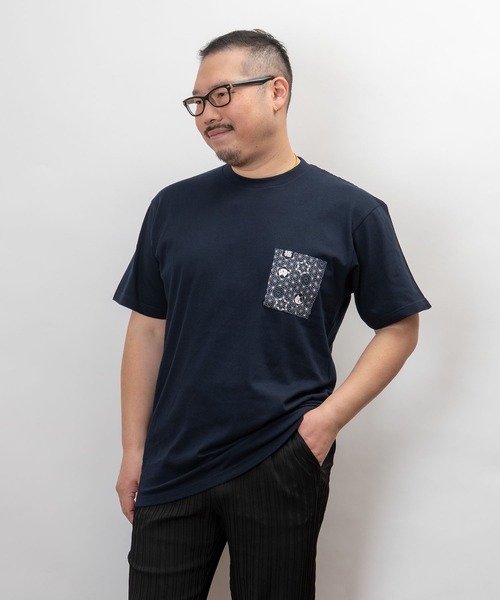 garsonwave(ギャルソンウェーブ)の「和柄 ポケット デザイン T シャツ(Tシャツ/カットソー・メンズ・G/I/K/L/M/N/D/F/H/J/E/B/O・L/XL/M)」の12枚目の写真