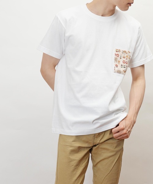 garsonwave(ギャルソンウェーブ)の「和柄 ポケット デザイン T シャツ(Tシャツ/カットソー・メンズ・G/I/K/L/M/N/D/F/H/J/E/B/O・L/XL/M)」の14枚目の写真