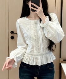 長袖刺繍シャツ