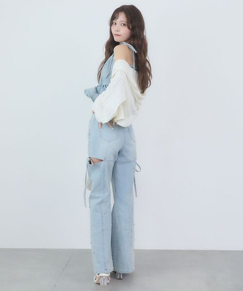 MAJESTIC LEGON（マジェスティックレゴン）の「ペプラムデニムビスチェ（キャミソール・レディース・グレー/サックスブルー/ブルー・MEDIUM）」の7枚目の写真