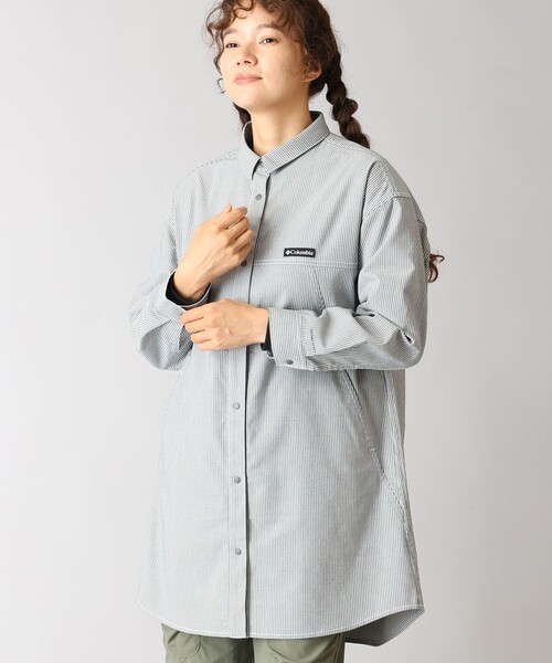 Columbia(コロンビア)の「UVカット Columbia/ ウィメンズ トゥリースワロー シャツドレス /コロンビア(シャツ/ブラウス・レディース・ネイビー/ダークネイビー・S/M/L/XL)」の1枚目の写真