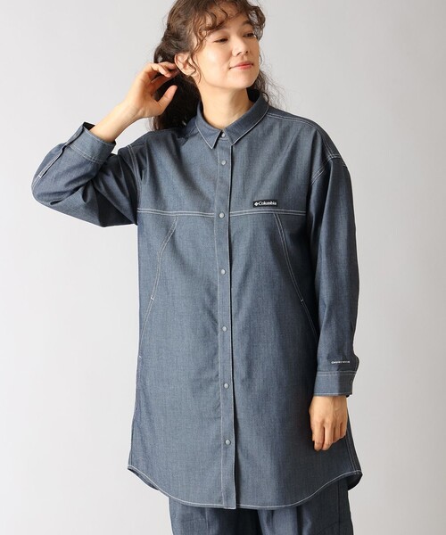 Columbia(コロンビア)の「UVカット Columbia/ ウィメンズ トゥリースワロー シャツドレス /コロンビア(シャツ/ブラウス・レディース・ネイビー/ダークネイビー・S/M/L/XL)」の2枚目の写真