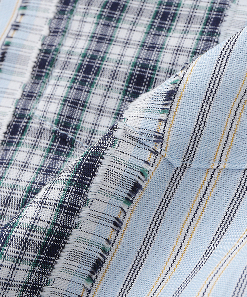 PULP/417EDIFICE（パルプフォーワンセブンエディフィス）の「SPECIAL GUEST / スペシャルゲスト PATTERN MIX SHIRT（シャツ/ブラウス・メンズ・ブルー系その他・LARGE/MEDIUM）」の3枚目の写真