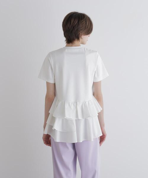 LE PHIL(ルフィル)の「◆コンビフリルプルオーバー(Tシャツ/カットソー・レディース・ホワイト/ブラック・F)」の7枚目の写真