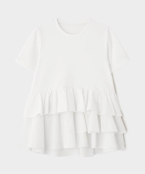 LE PHIL(ルフィル)の「◆コンビフリルプルオーバー(Tシャツ/カットソー・レディース・ホワイト/ブラック・F)」の13枚目の写真