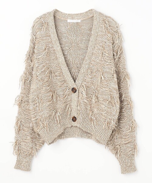 NICOLE white（ニコルホワイト）の「テープヤーンカーディガン（カーディガン/ボレロ・レディース・ベージュ/カーキ・FREE）」の6枚目の写真