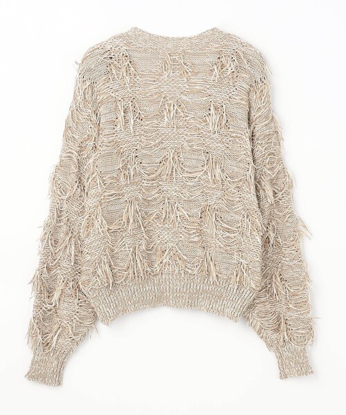 NICOLE white（ニコルホワイト）の「テープヤーンカーディガン（カーディガン/ボレロ・レディース・ベージュ/カーキ・FREE）」の8枚目の写真