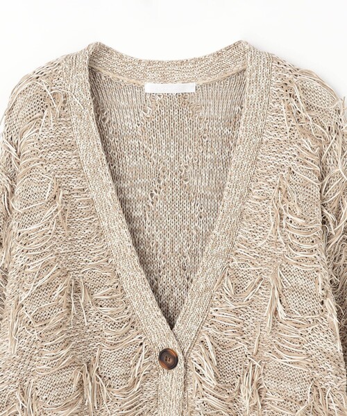 NICOLE white（ニコルホワイト）の「テープヤーンカーディガン（カーディガン/ボレロ・レディース・ベージュ/カーキ・FREE）」の9枚目の写真