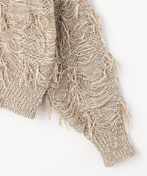 NICOLE white（ニコルホワイト）の「テープヤーンカーディガン（カーディガン/ボレロ・レディース・ベージュ/カーキ・FREE）」の11枚目の写真