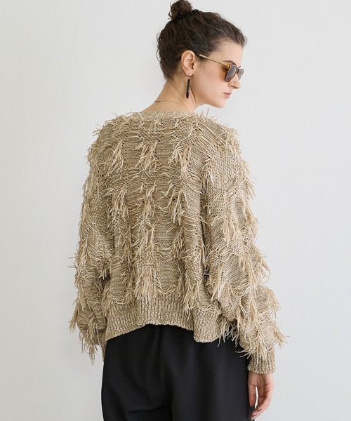 NICOLE white（ニコルホワイト）の「テープヤーンカーディガン（カーディガン/ボレロ・レディース・ベージュ/カーキ・FREE）」の15枚目の写真