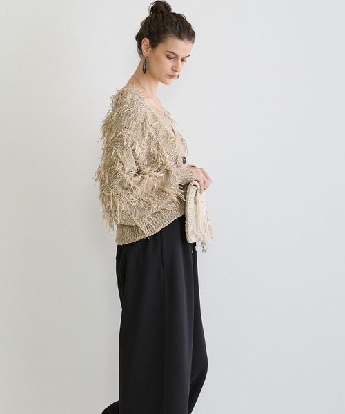 NICOLE white（ニコルホワイト）の「テープヤーンカーディガン（カーディガン/ボレロ・レディース・ベージュ/カーキ・FREE）」の16枚目の写真