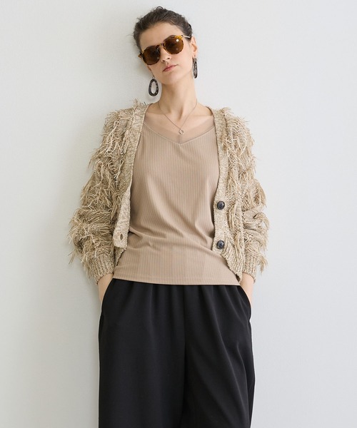 NICOLE white（ニコルホワイト）の「テープヤーンカーディガン（カーディガン/ボレロ・レディース・ベージュ/カーキ・FREE）」の17枚目の写真