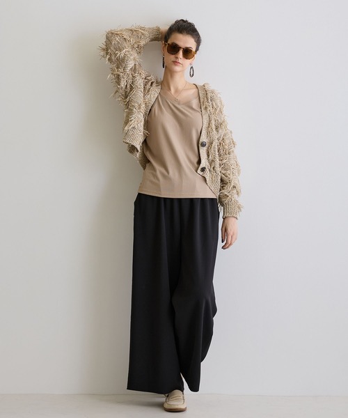 NICOLE white（ニコルホワイト）の「テープヤーンカーディガン（カーディガン/ボレロ・レディース・ベージュ/カーキ・FREE）」の18枚目の写真