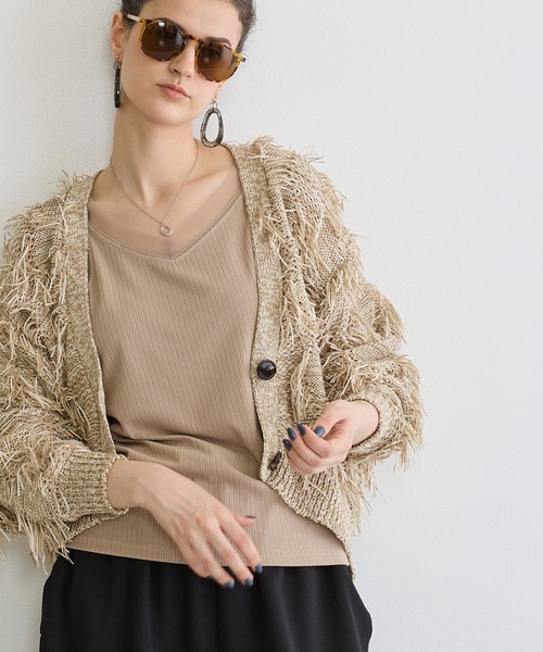 NICOLE white（ニコルホワイト）の「テープヤーンカーディガン（カーディガン/ボレロ・レディース・ベージュ/カーキ・FREE）」の19枚目の写真