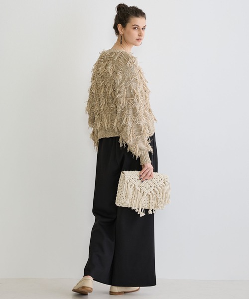 NICOLE white（ニコルホワイト）の「テープヤーンカーディガン（カーディガン/ボレロ・レディース・ベージュ/カーキ・FREE）」の21枚目の写真