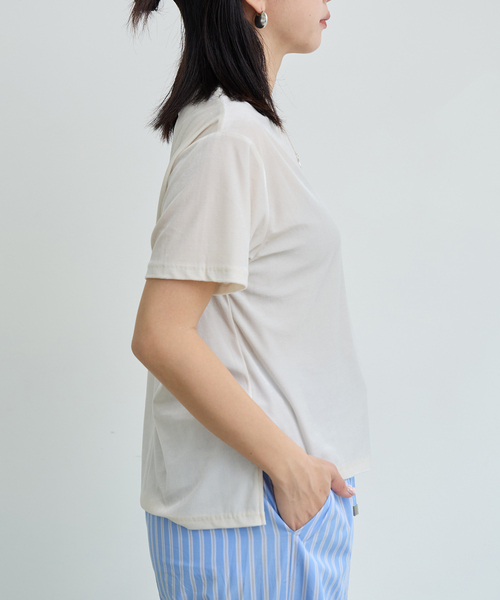 IENA LA BOUCLE（イエナラブークル）の「IENA LA BOUCLE トリアセベロアTシャツ（Tシャツ/カットソー・レディース・ブラウン/ホワイト/ブラック・FREE）」の11枚目の写真