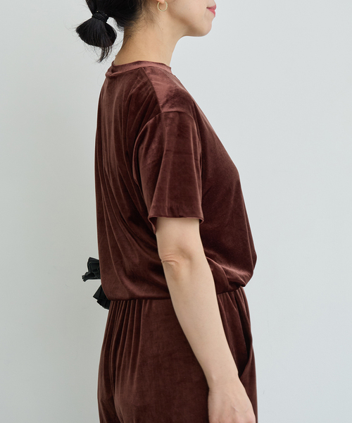 IENA LA BOUCLE（イエナラブークル）の「IENA LA BOUCLE トリアセベロアTシャツ（Tシャツ/カットソー・レディース・ブラウン/ホワイト/ブラック・FREE）」の22枚目の写真